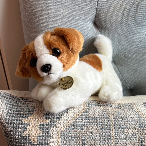 My Dog Plush Stuffed Animal - White and Brown - Picture 1 of 5